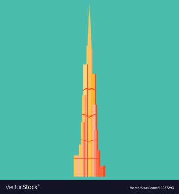 Burj khalifa tower icon uae dubai symbol gray vector image Burj khalifa tower icon uae dubai symbol gray vector image