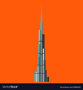 Burj khalifa tower icon uae dubai symbol gray vector image Burj khalifa tower icon uae dubai symbol gray vector image