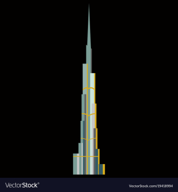 Burj khalifa tower icon uae dubai symbol gray vector image Burj khalifa tower icon uae dubai symbol gray vector image