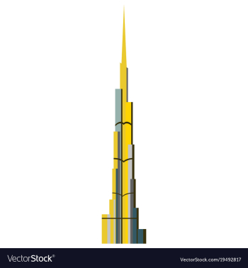 Burj khalifa tower icon uae dubai symbol gray vector image Burj khalifa tower icon uae dubai symbol gray vector image