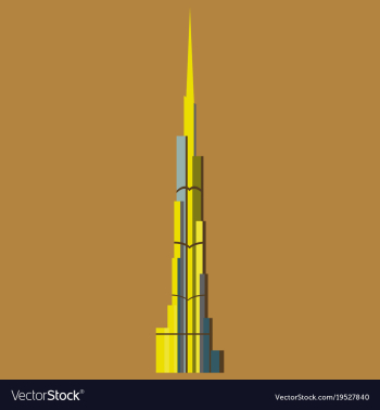 Burj khalifa tower icon uae dubai symbol gray vector image Burj khalifa tower icon uae dubai symbol gray vector image