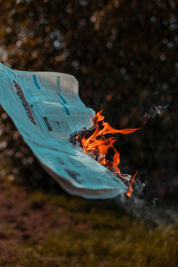 Burned Newspaper Burned Newspaper