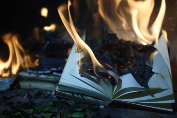 Burning Book Page Burning Book Page