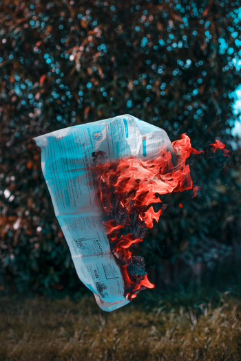 Burning Paper In Mid Air Burning Paper In Mid Air