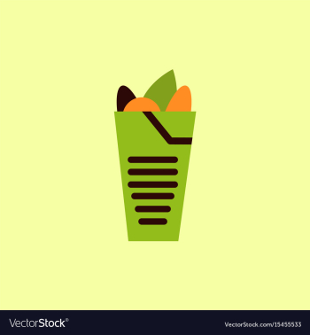 Burrito falafel wrap pita bread vector image Burrito falafel wrap pita bread vector image
