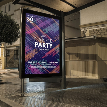 Bus stop billboard mockup