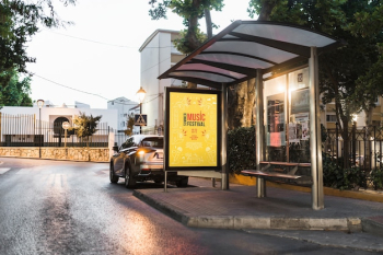 Bus stop billboard mockup