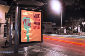 Bus stop billboard mockup Bus stop billboard mockup
