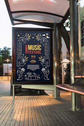 Bus stop billboard mockup