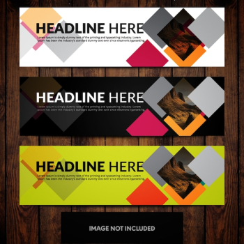 Business banner design templates with multicolored backgrounds and squares