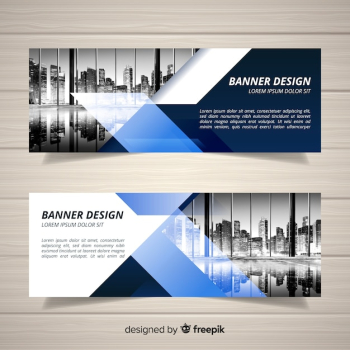 Business banner template with image Business banner template with image