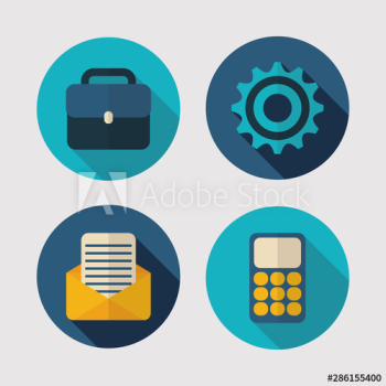 business briefcase calculator email finance icons flat design business briefcase calculator email finance icons flat design