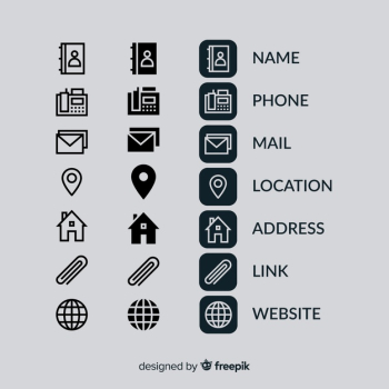Business card icon collection Free Vector Business card icon collection Free Vector
