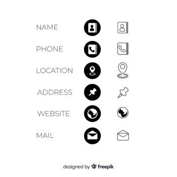 Business card icons collection Free Vector Business card icons collection Free Vector