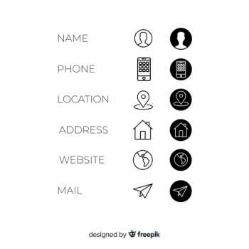 Business card icons set Free Vector Business card icons set Free Vector