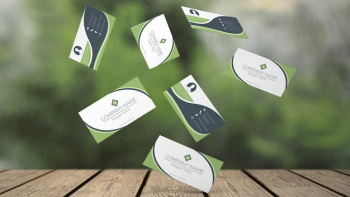 Business card mockup in eco style