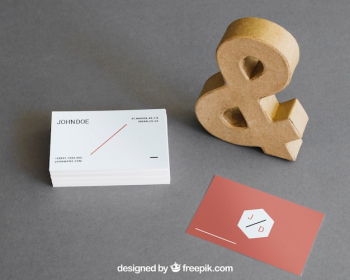 Business card mockup with ampersand