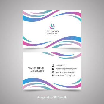 Business card template abstract template Free Vector