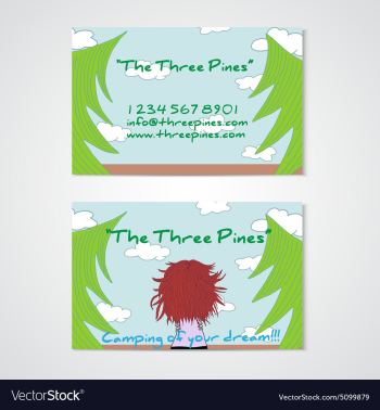 Business card template whit women in the wood vector image Business card template whit women in the wood vector image