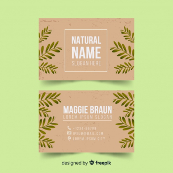 Business card template with nature concept Business card template with nature concept