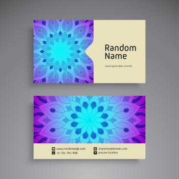 Business Card. Vintage decorative elements. Ornamental floral business cards or invitation with mandala