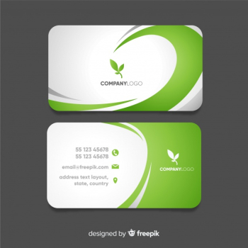 Business card with abstract wavy shapes