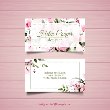 Business card with flowers