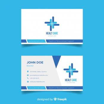 Business card with medical concept Free Vector