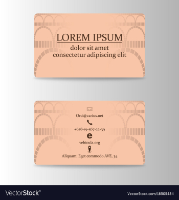Business card with vintage arches vector image Business card with vintage arches vector image