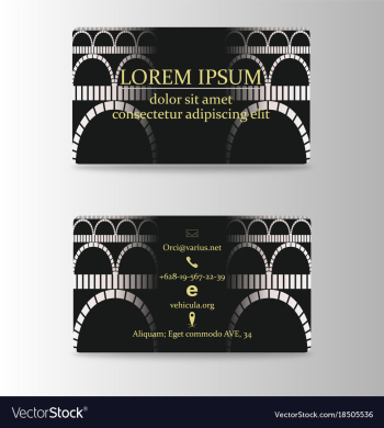Business card with vintage arches vector image Business card with vintage arches vector image