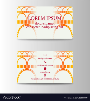 Business card with vintage arches vector image Business card with vintage arches vector image