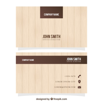 Business card with wood texture