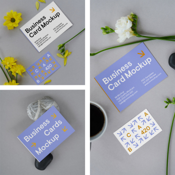 Business Cards on Floor Mockup Business Cards on Floor Mockup