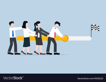 business colleagues push progress button business colleagues push progress button