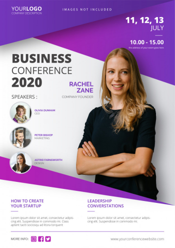 Business conference poster template Free Vector Business conference poster template Free Vector