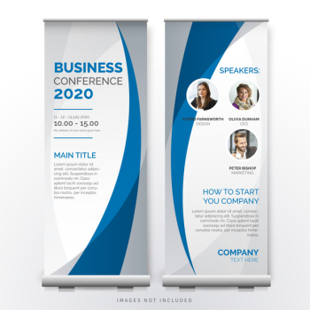 Business conference roll up template Free Vector Business conference roll up template Free Vector
