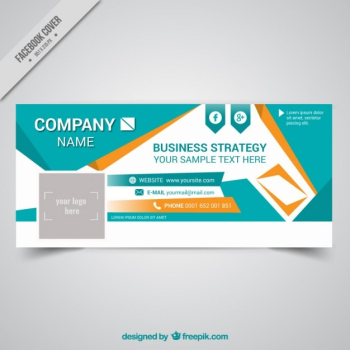 Business cover in abstract style for social network