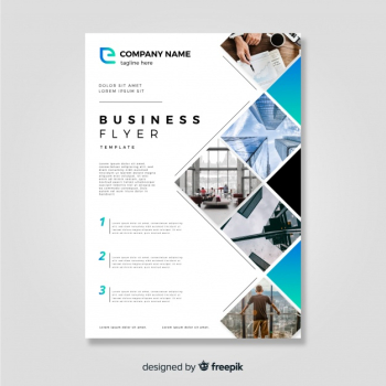 Business flyer template with modern style Free Vector