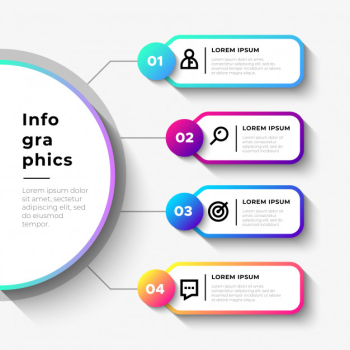Business infographic steps with big semicircle Free Vector Business infographic steps with big semicircle Free Vector