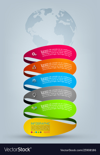 Business infographic with 5 steps vector image