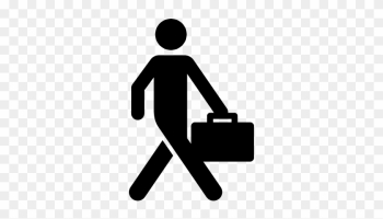 Business Man Walking With Suitcase Vector - People Walking Icon