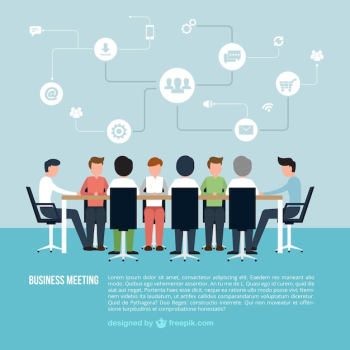 Business meeting infographic Business meeting infographic
