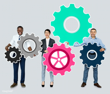 Business people connecting with gears | Free stock photo - 470034 Business people connecting with gears | Free stock photo - 470034
