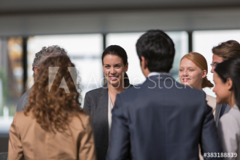Business people talking in circle Business people talking in circle