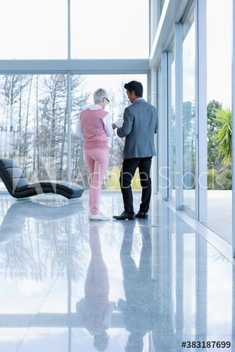Business people talking in modern house