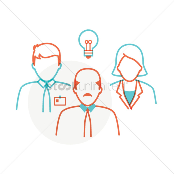 Business people with bulb Business people with bulb