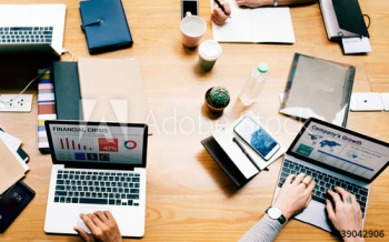 Business people working on a laptop Business people working on a laptop