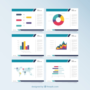 Business presentation template in flat style