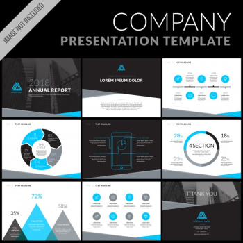 Business presentation template set Free Vector