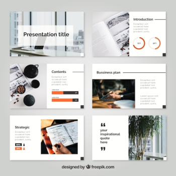 Business presentation template with photo